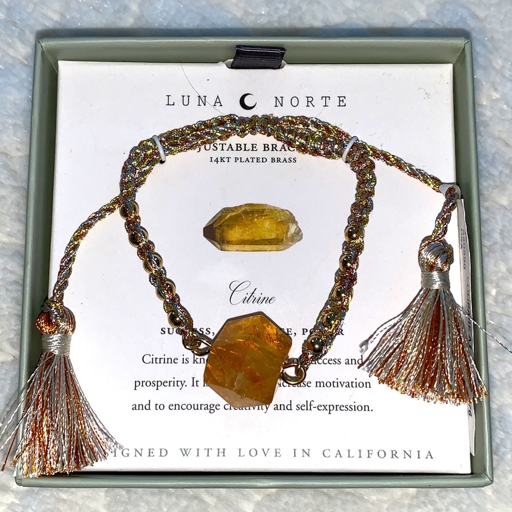 Luna Norte CITRINE‎ Stone Adjustable Bracelet